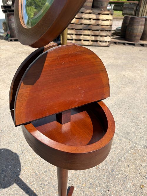 VICTORIAN MAHOGANY TELESCOPIC SHAVING MIRROR ON TRIPOD BASE - ADDITIONAL PHOTO 3