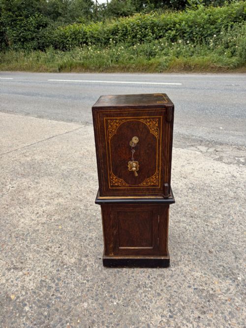 a victorian painted safe by hobbs and co on original base with painted interior - CATEGORY: ANTIQUE MISCELLANEOUS - DATED VICTORIAN