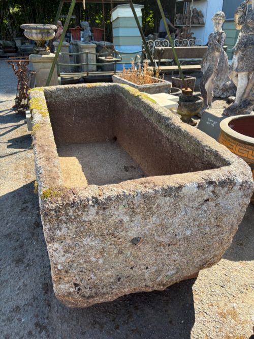 LARGE 18TH CENTURY CORNISH GRANITE TROUGH 4FT 10 LONG - ADDITIONAL PHOTO 2