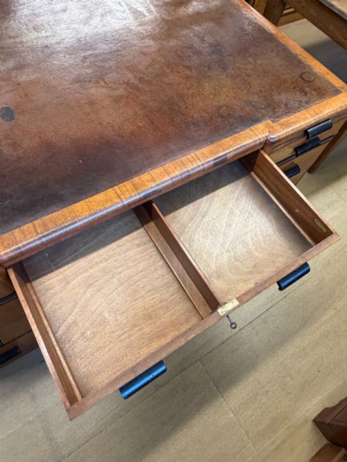 192030S WALNUT ART DECO STYLE 5FT PARTNER'S DESK BY MAPLE CO - ADDITIONAL PHOTO 8