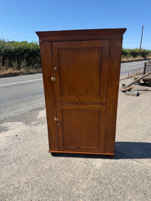 Victorian Oak 2 Door Cupboard on Bun Feet