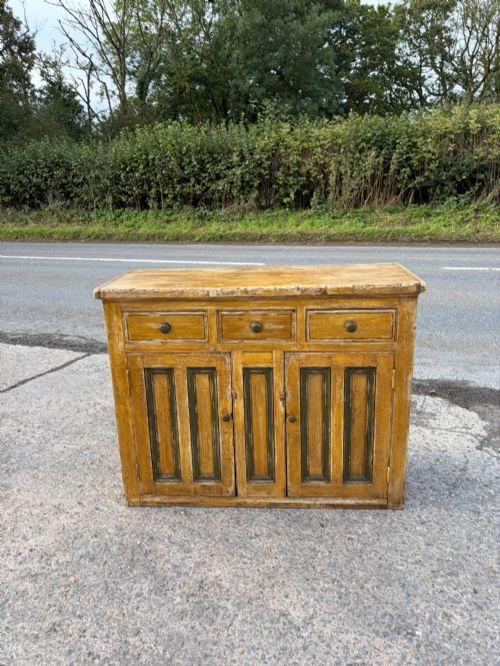 Late Victorian Original Painted Pine Dresser Base