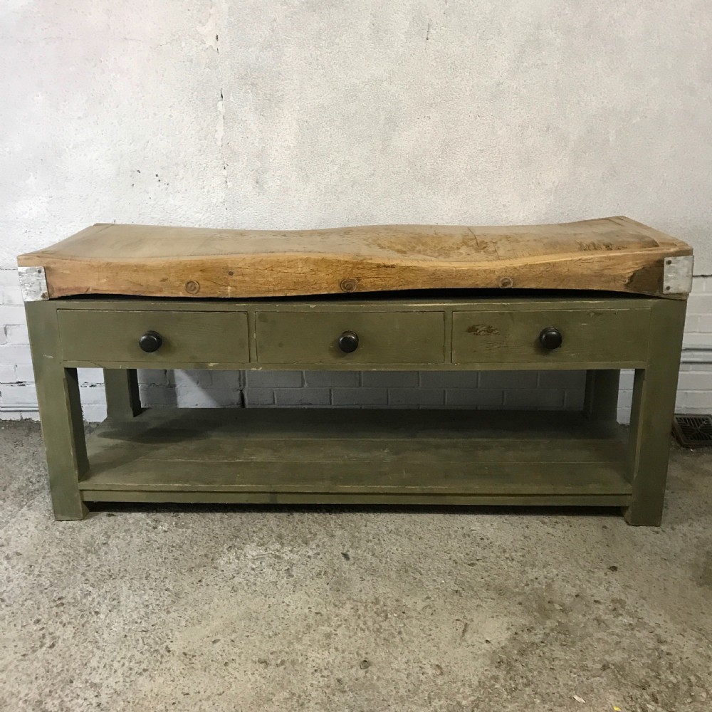 Antique Butcher’s Block on Original Base