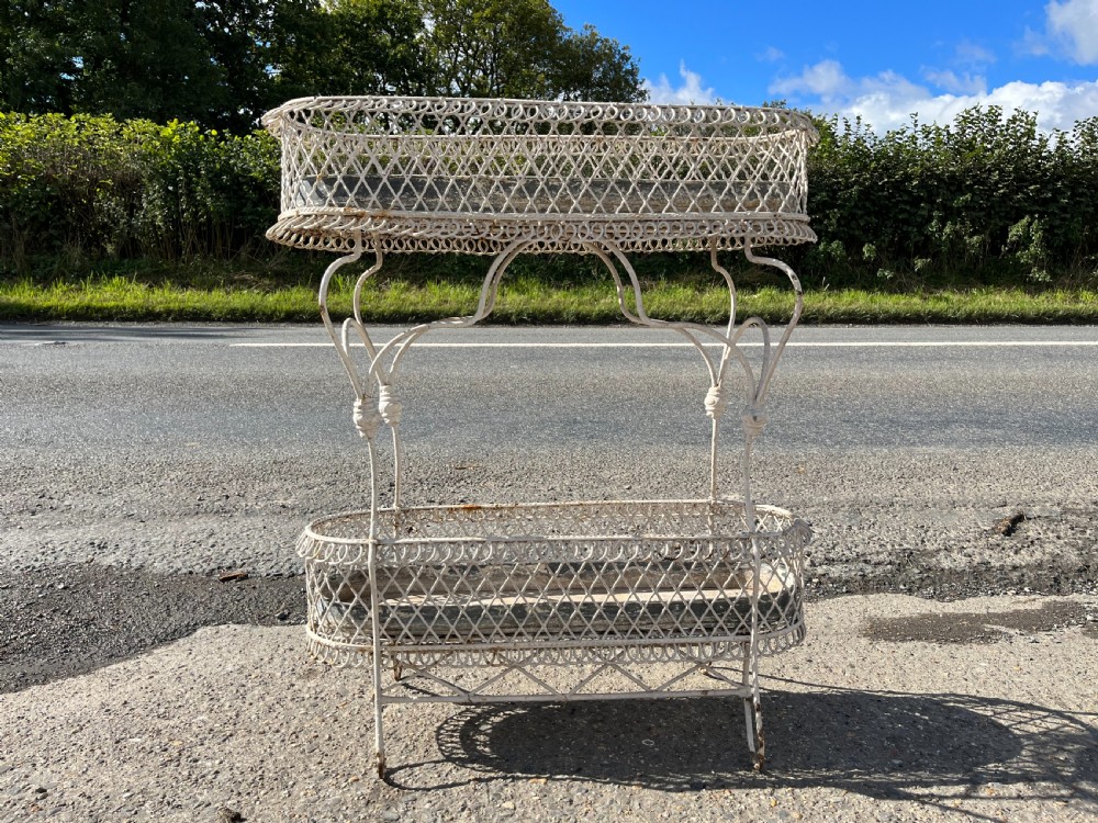 Victorian Wire Work Plant Stand with Original Zinc Trays 