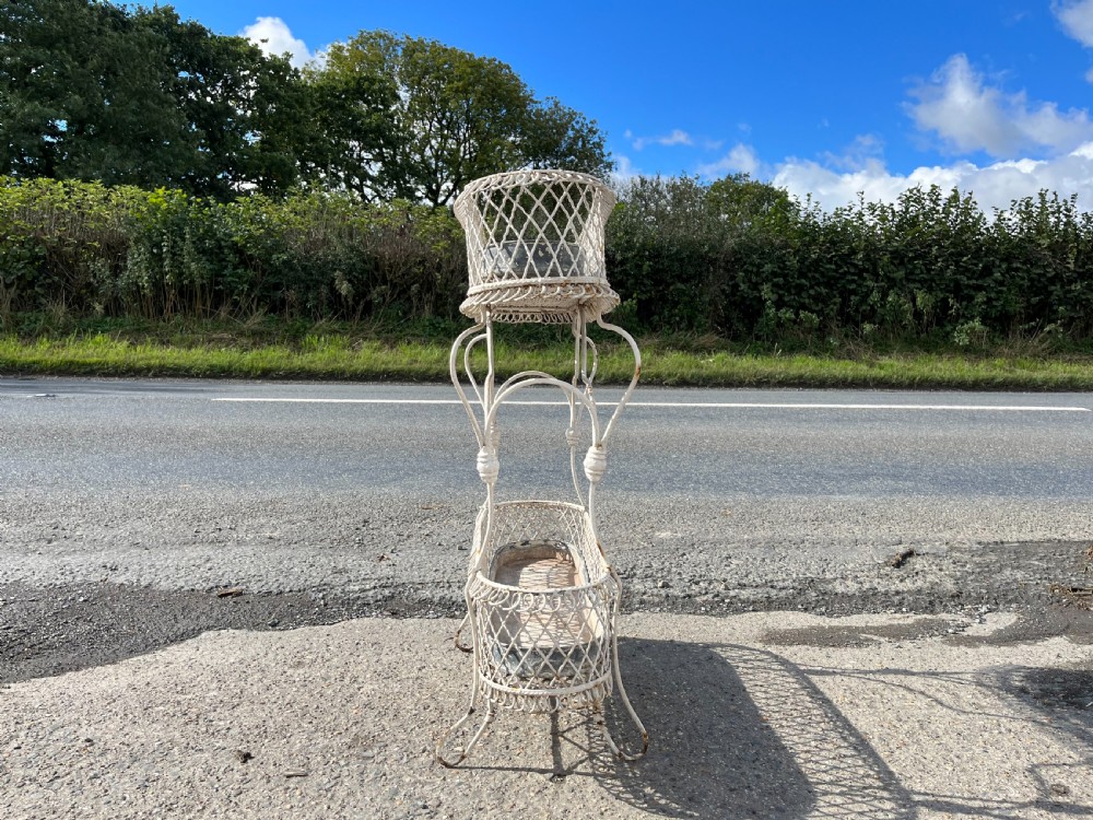 Victorian Wire Work Plant Stand with Original Zinc Trays  View IV