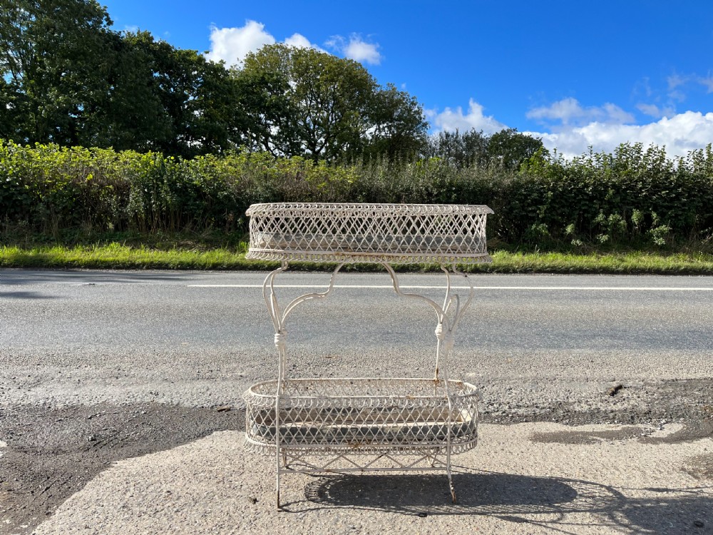 Victorian Wire Work Plant Stand with Original Zinc Trays  View VII