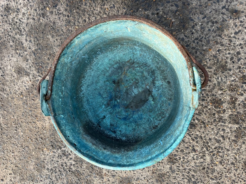 19th Century Copper Cauldron with Iron Handle View VI