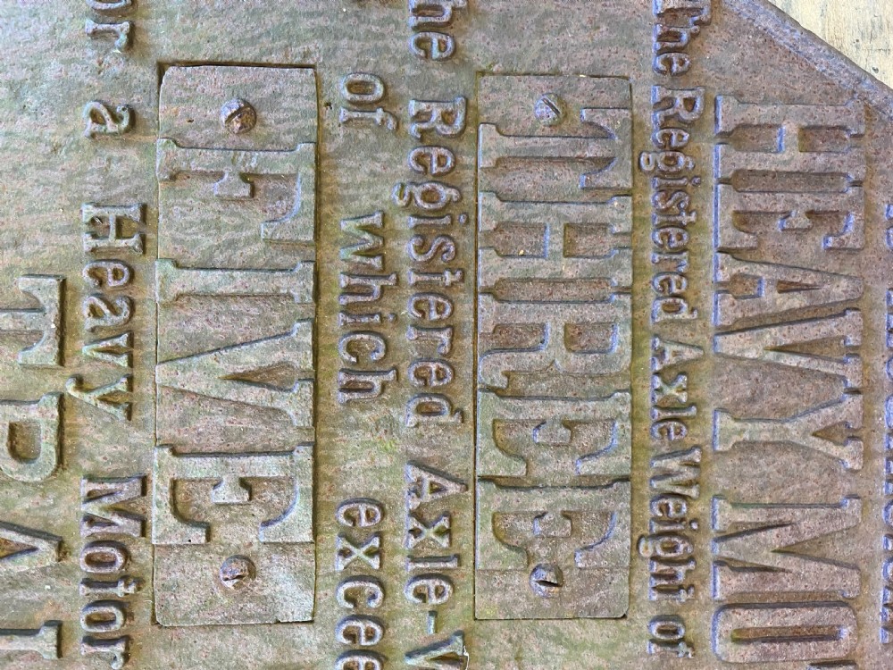 Original Early 20th Century GNR Diamond Bridge Weight Restriction Sign  View II