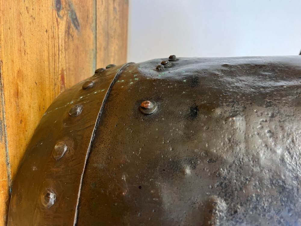 19th Century Copper Cauldron with Iron Handle  View V