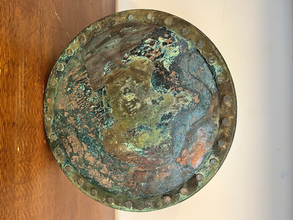 Circa 1900 Riveted Copper Bucket with Brass Handle View VII