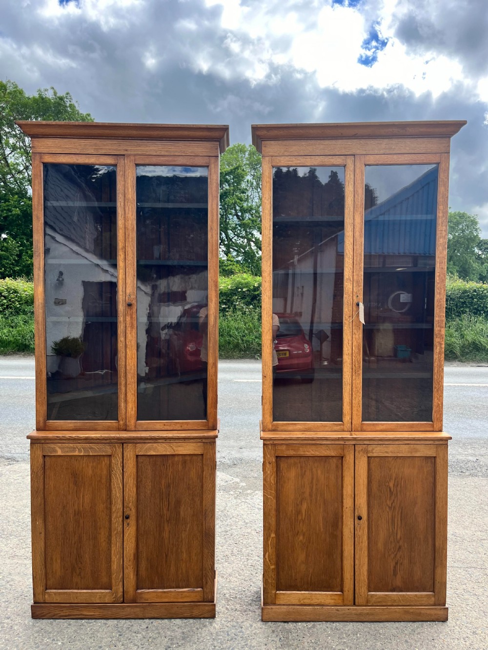A Pair of Late Victorian Oak Bookcases circa 1900 