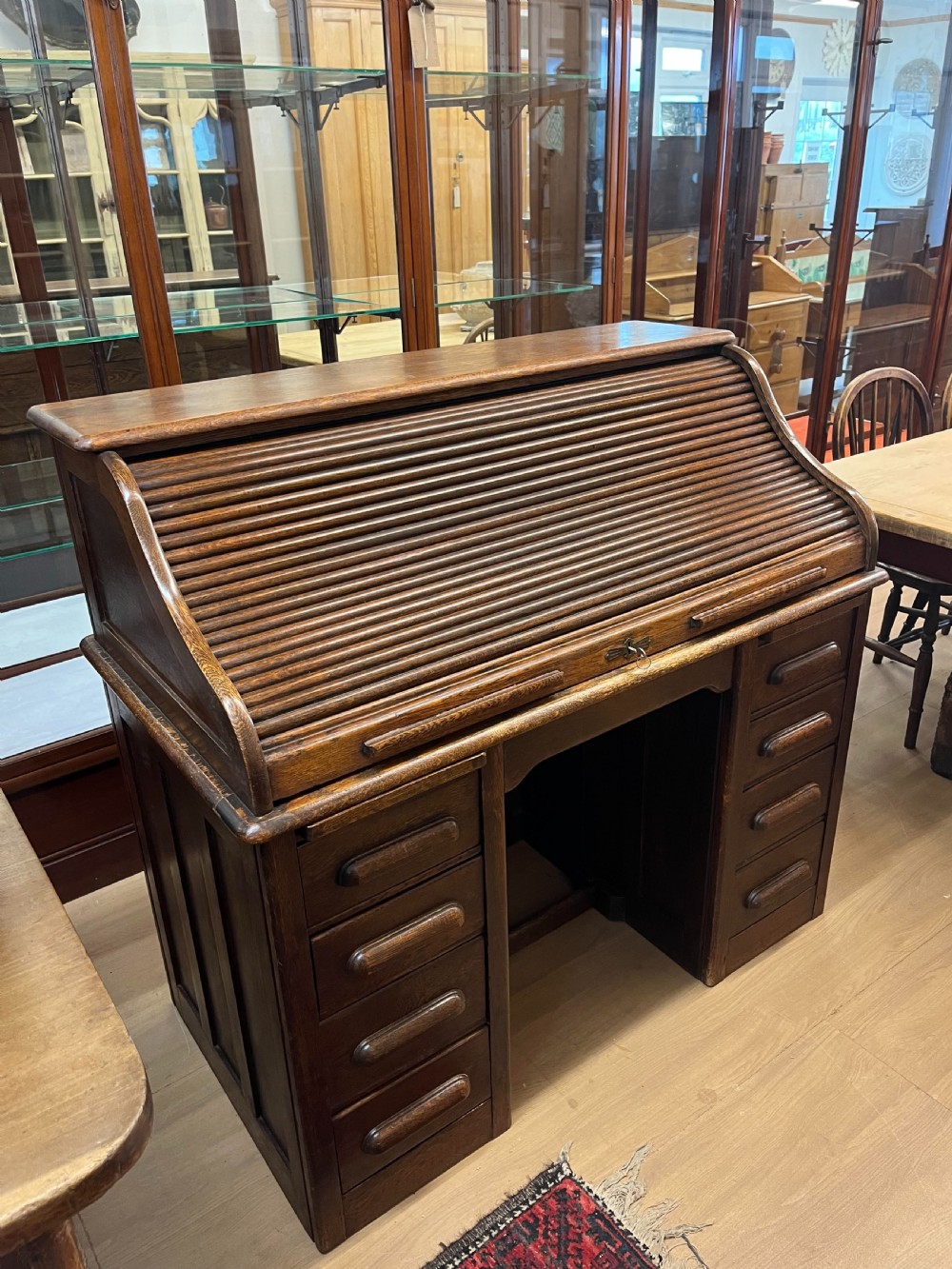 1920s Roll Top Oak Desk 