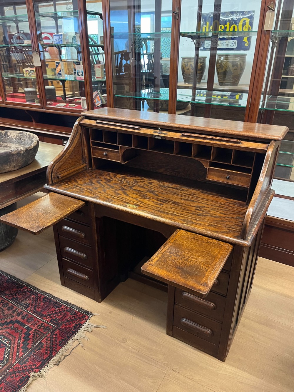 1920s Roll Top Oak Desk  View III