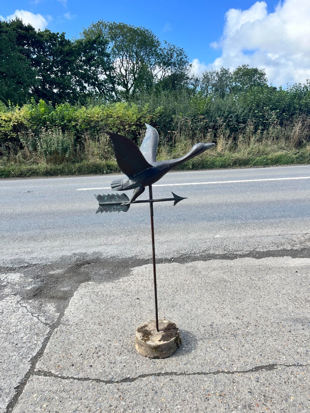 circa 1900 French Copper Goose Weather Vane 