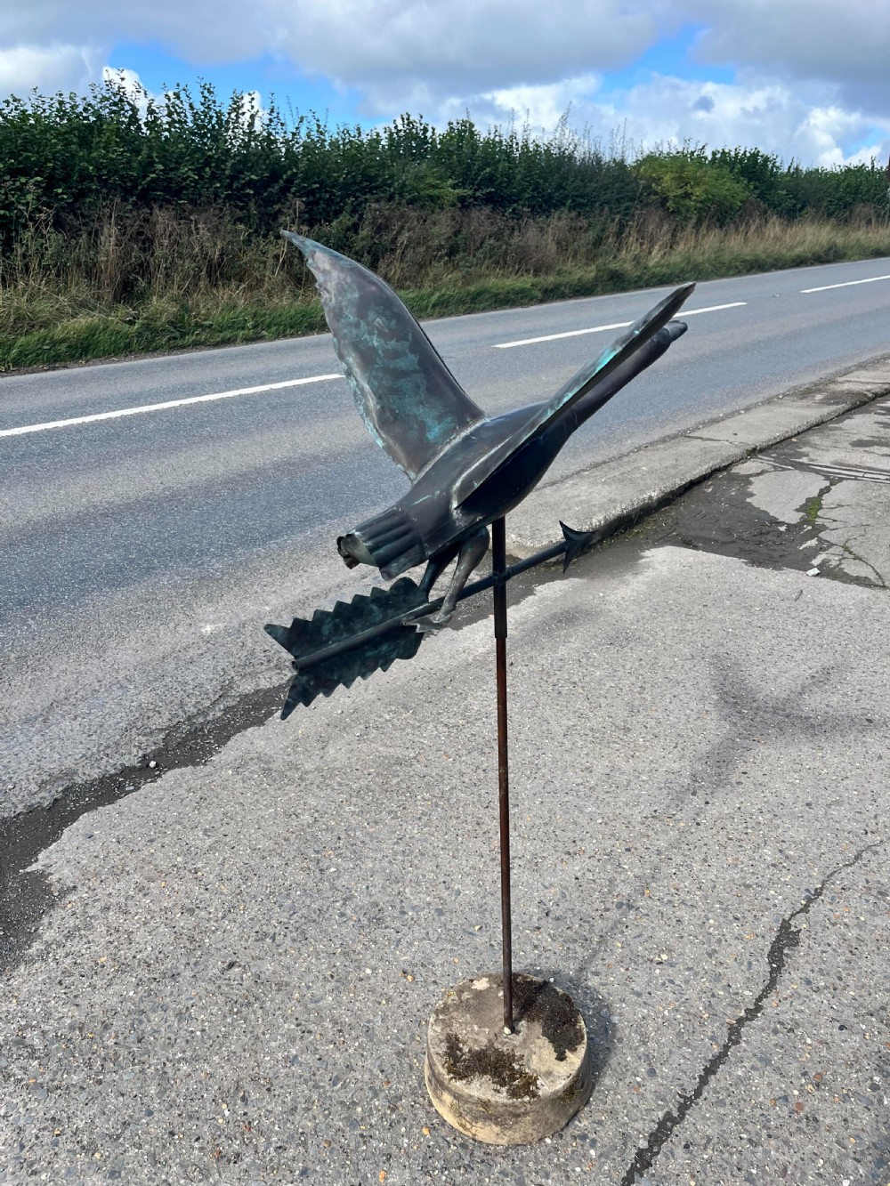 circa 1900 French Copper Goose Weather Vane  View V