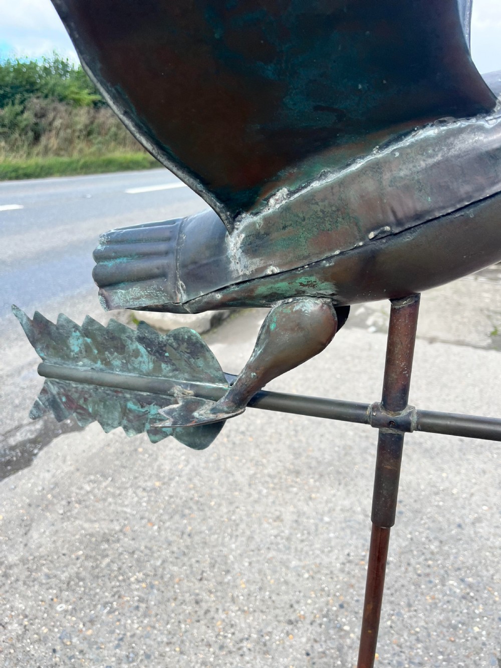 circa 1900 French Copper Goose Weather Vane  View VII