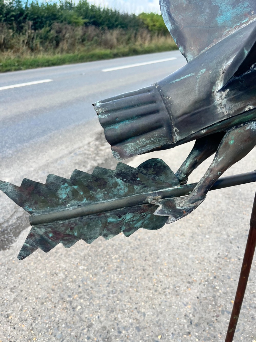 circa 1900 French Copper Goose Weather Vane  View VIII