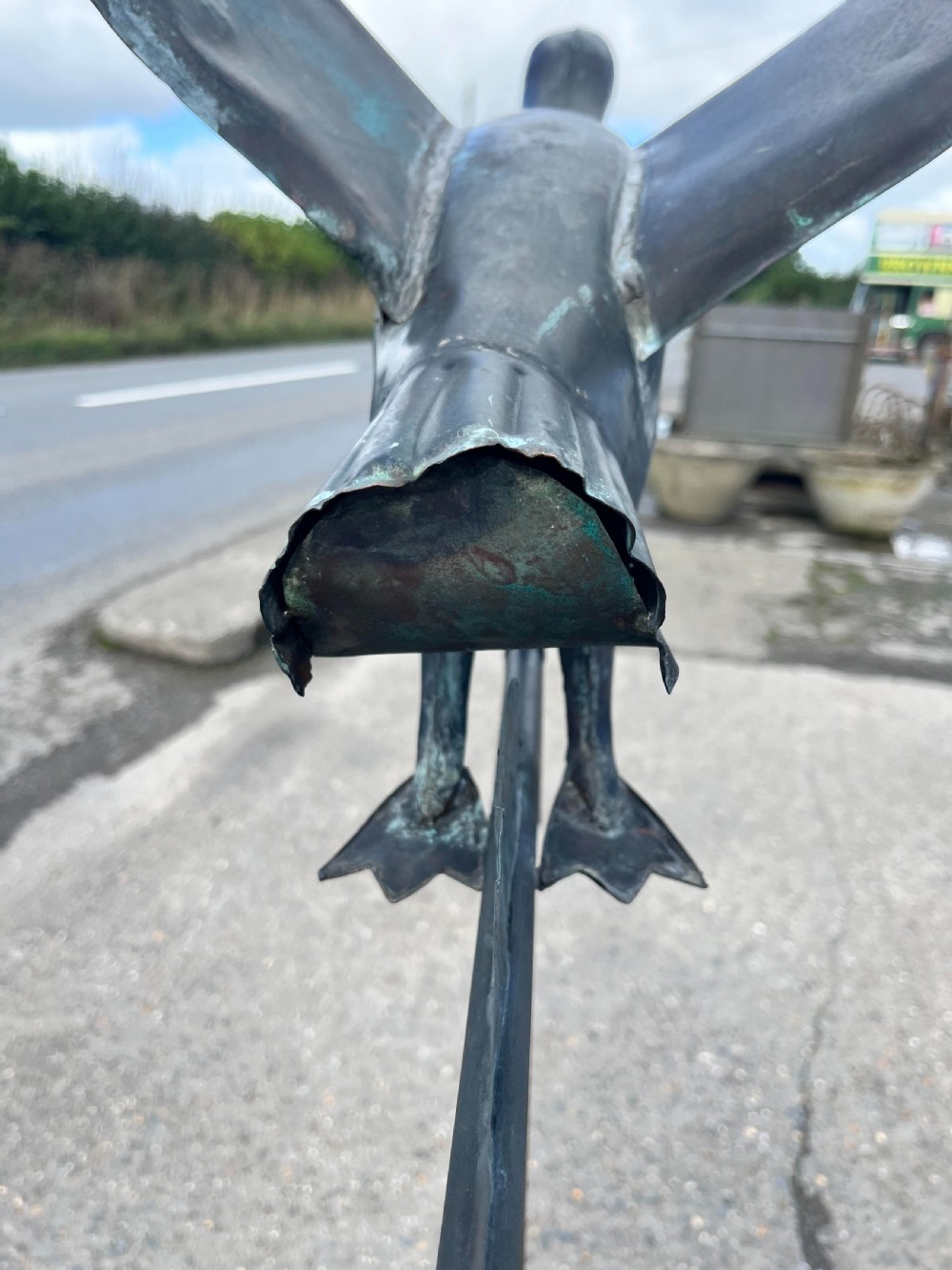 circa 1900 French Copper Goose Weather Vane  View IX