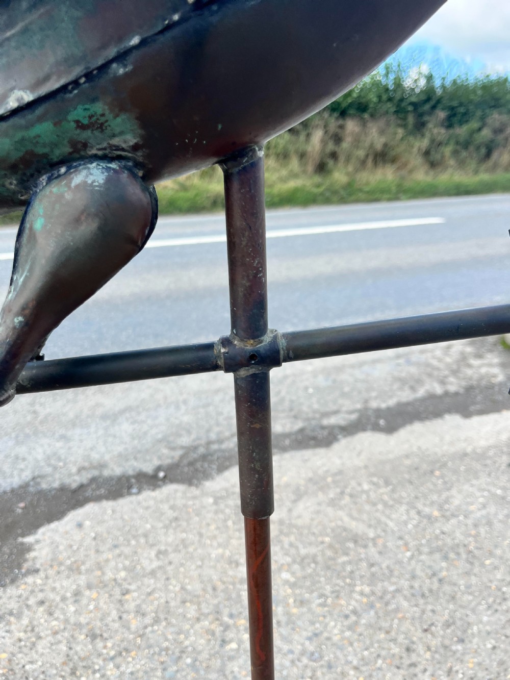 circa 1900 French Copper Goose Weather Vane  View XIII
