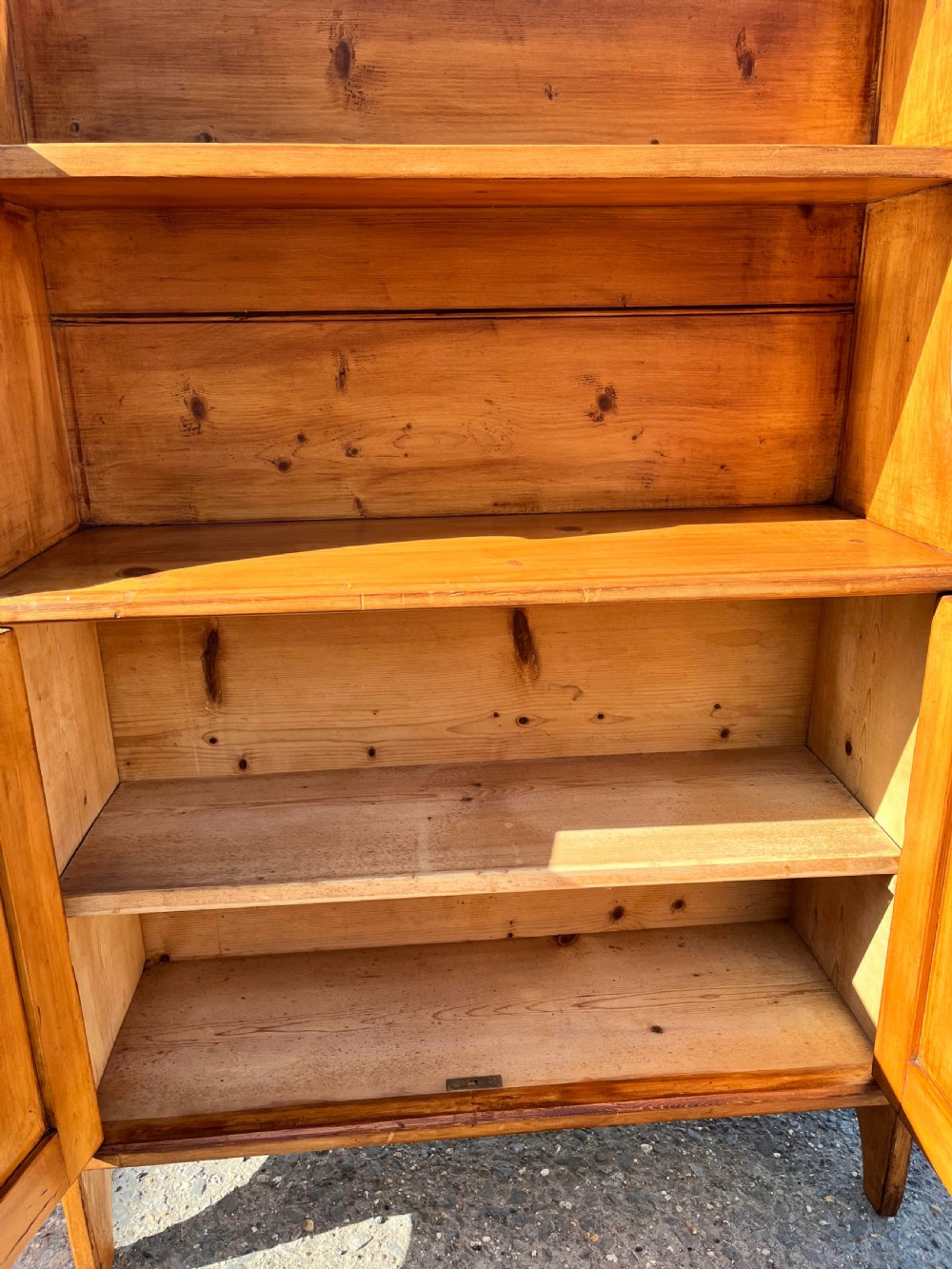 Victorian Pine Bookcase with Cupboard Doors to Base View III