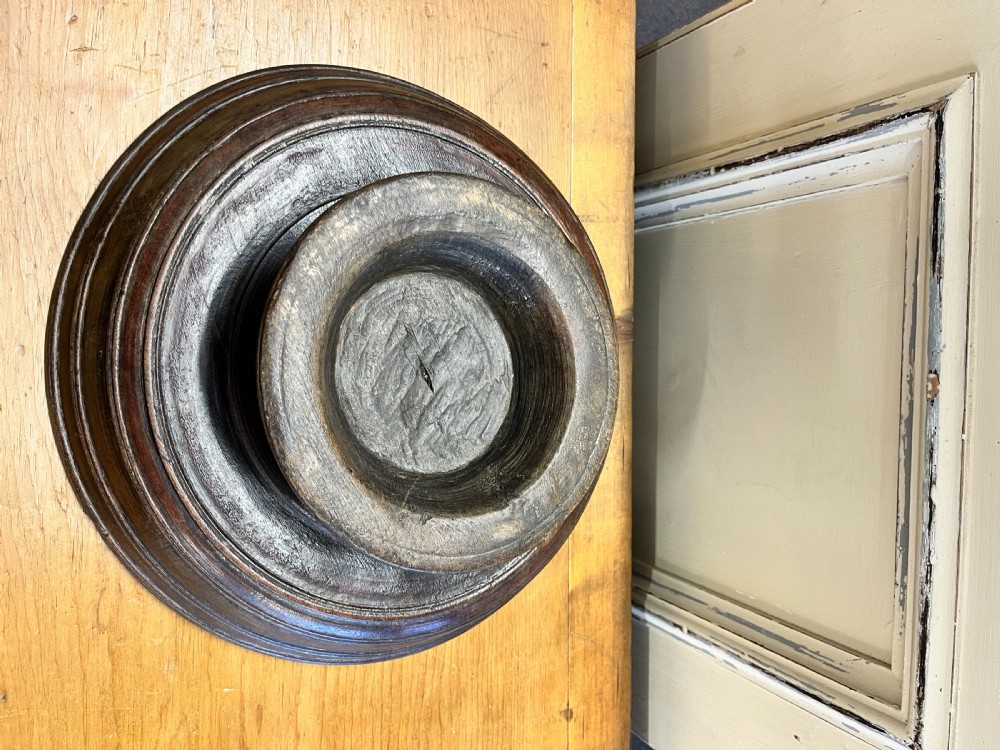 Probably 18th Century Turned Fruitwood Bowl with an Integral Stand  View III