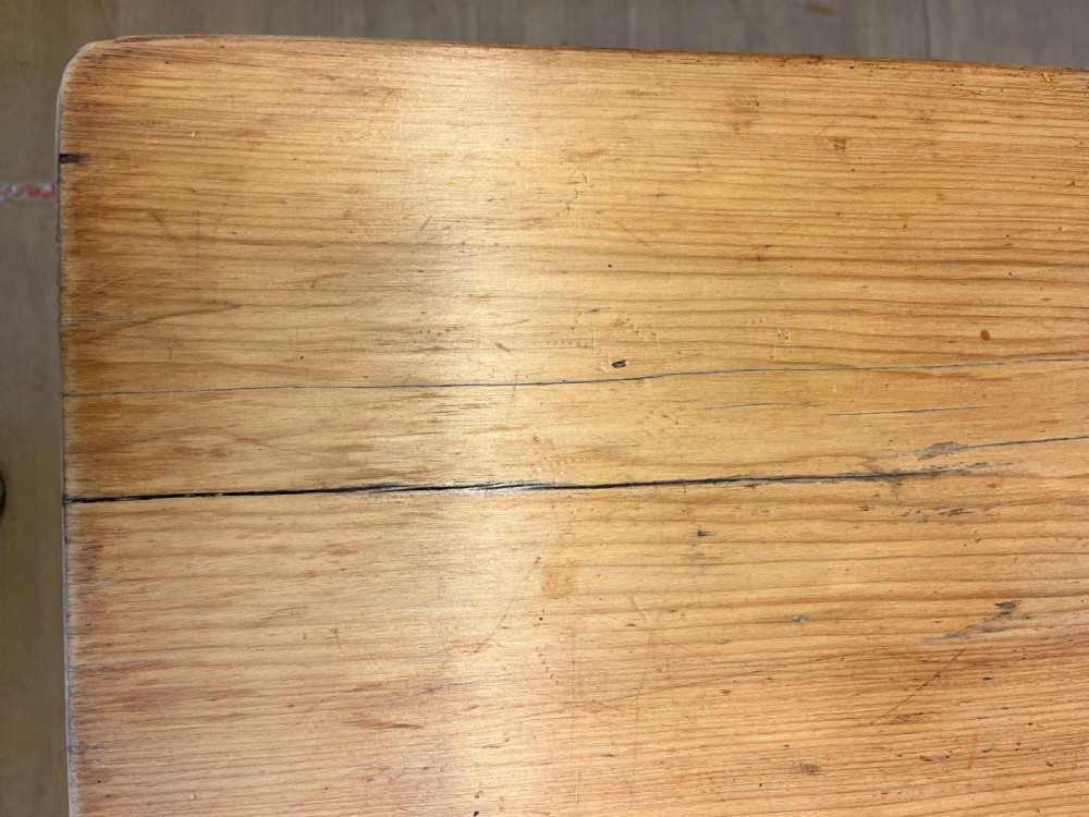 circa 1900 Refectory Table with Painted Oak Base View X