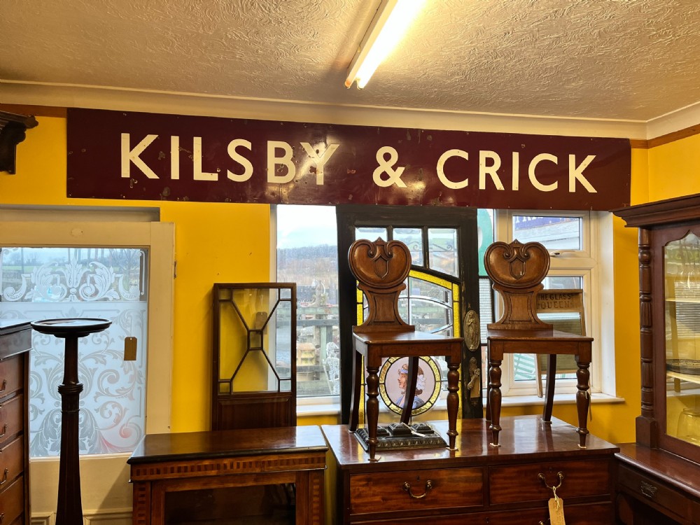 Early 20th Century Railway Station Sign Kilsby & Crick
