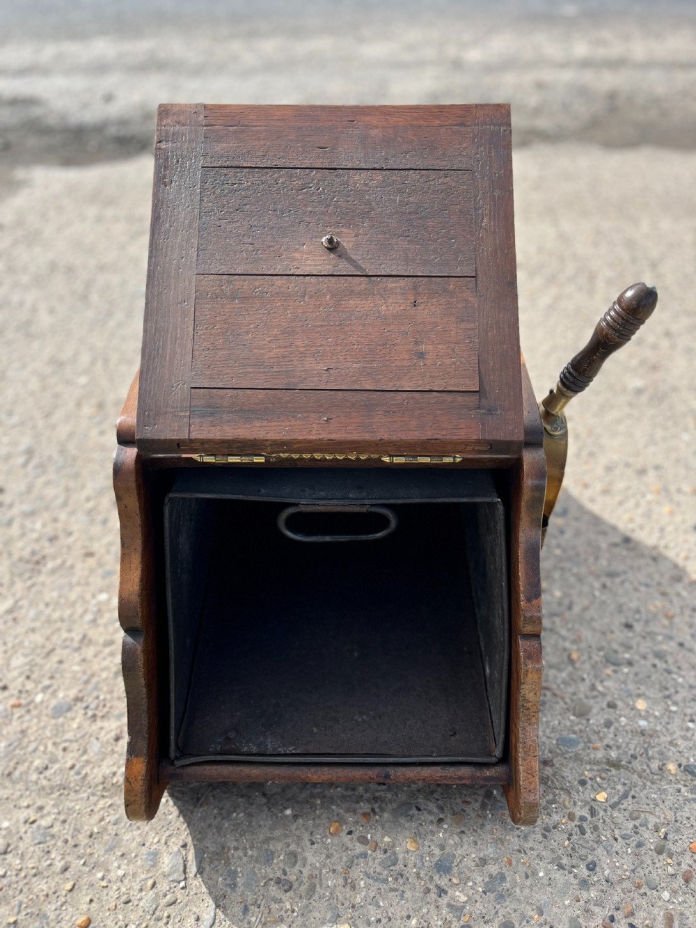 Victorian Burr Oak Coal Box View VIII
