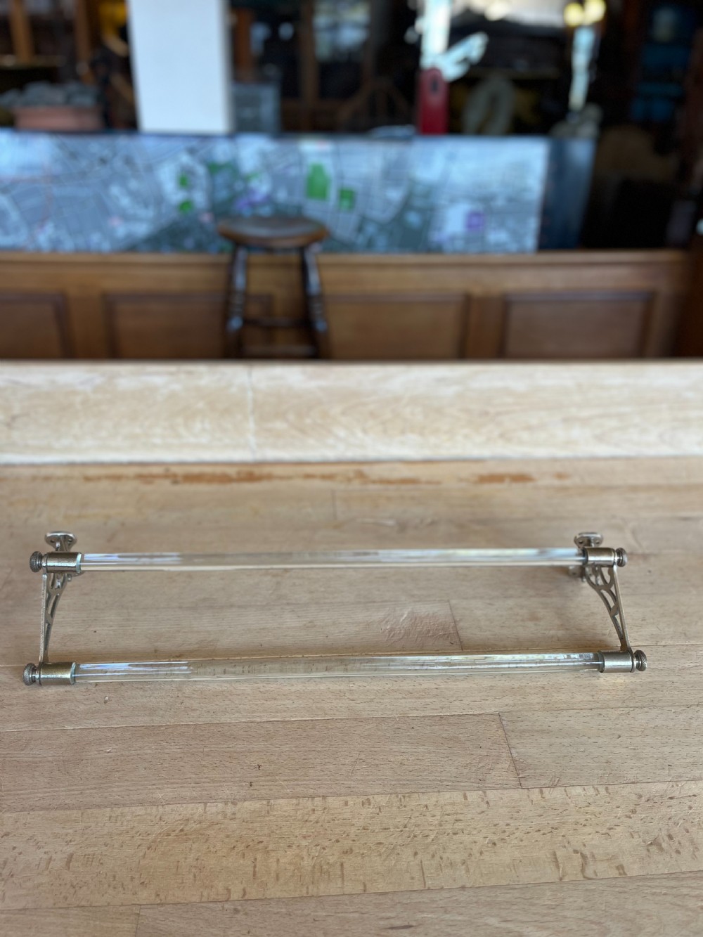 circa 1900 Towel Rail with Original Glass Rails 