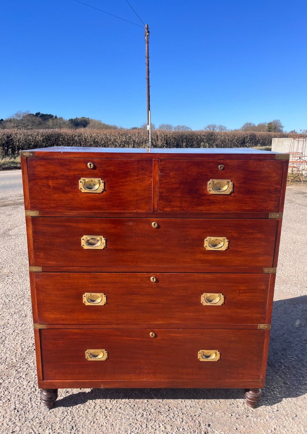 19th Century (1860) Mahogany Campaign Chest 