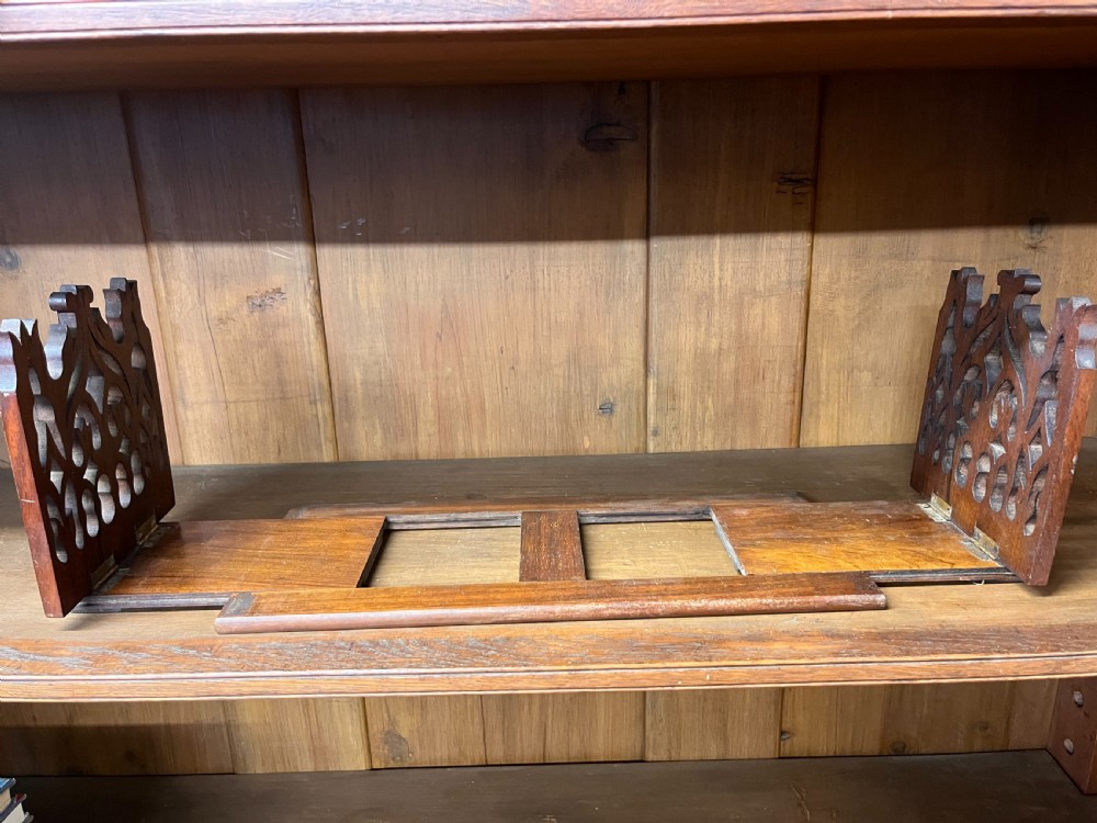 A Pair of Victorian Gothic Mahogany Sliding Bookends View IV