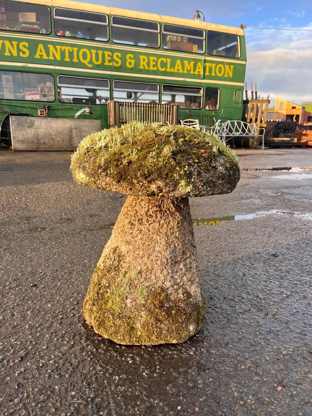 18th Century Cornish Granite Staddle Stone with Exceptional Lichen 