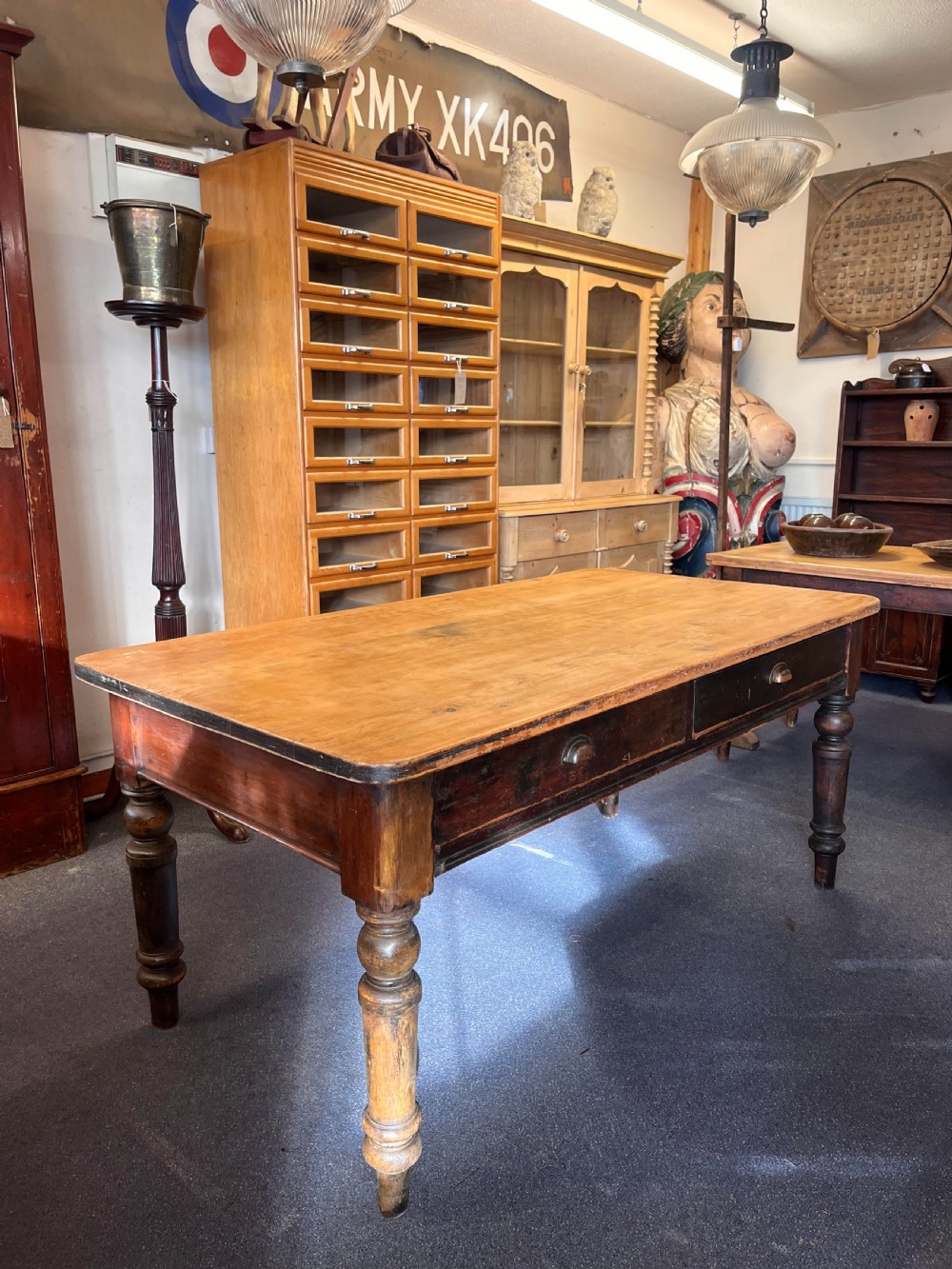 Victorian Pine Farmhouse Kitchen Table 