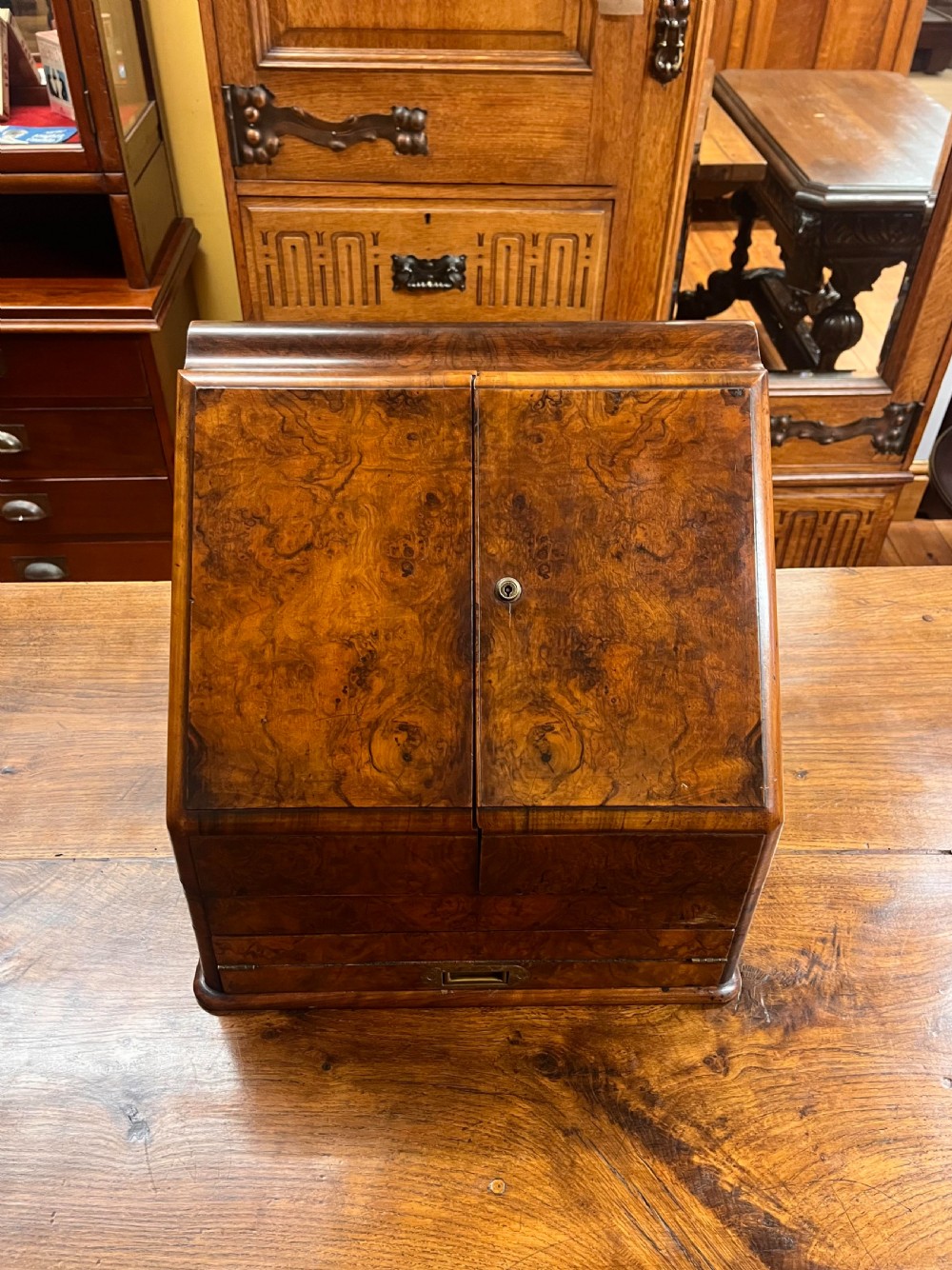 Victorian Walnut Stationery Box 