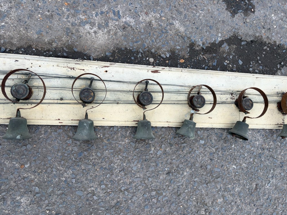 15 Servant's Bells on Original Board with Lever and Pulley Mechanism View IV