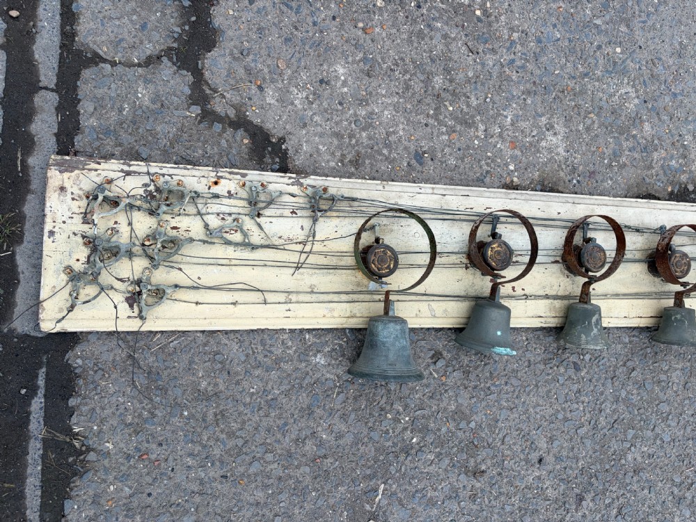 15 Servant's Bells on Original Board with Lever and Pulley Mechanism View VII