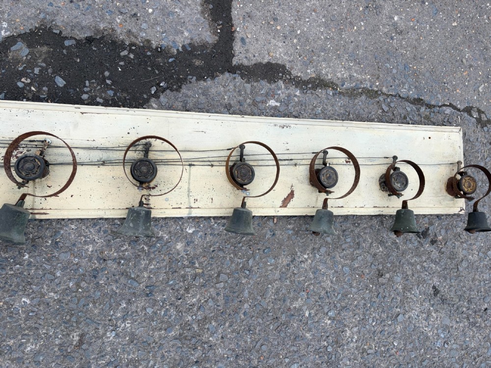 15 Servant's Bells on Original Board with Lever and Pulley Mechanism View II