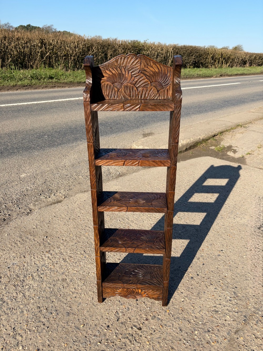 A Liberty & Co. Arts and Crafts Carved 'Japanese' Open Bookcase
