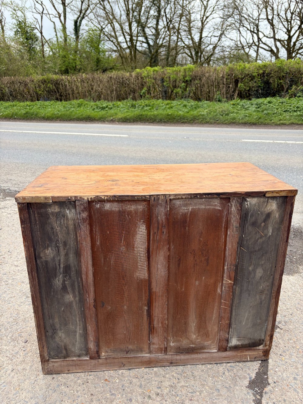 Early Victorian Pine Dresser Base with Paneled Sides View V