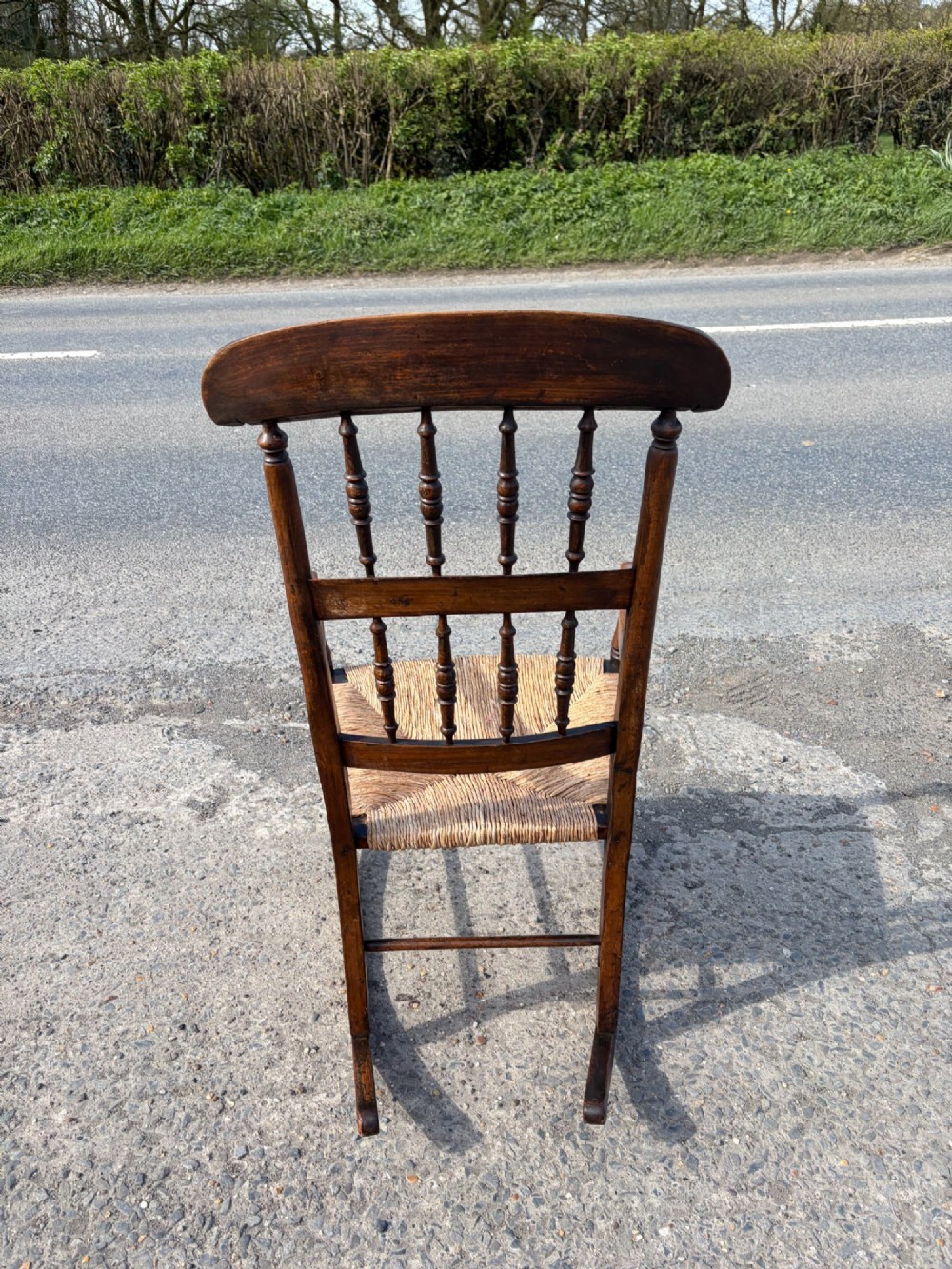 19th Century Rush Seated Rocker View IV