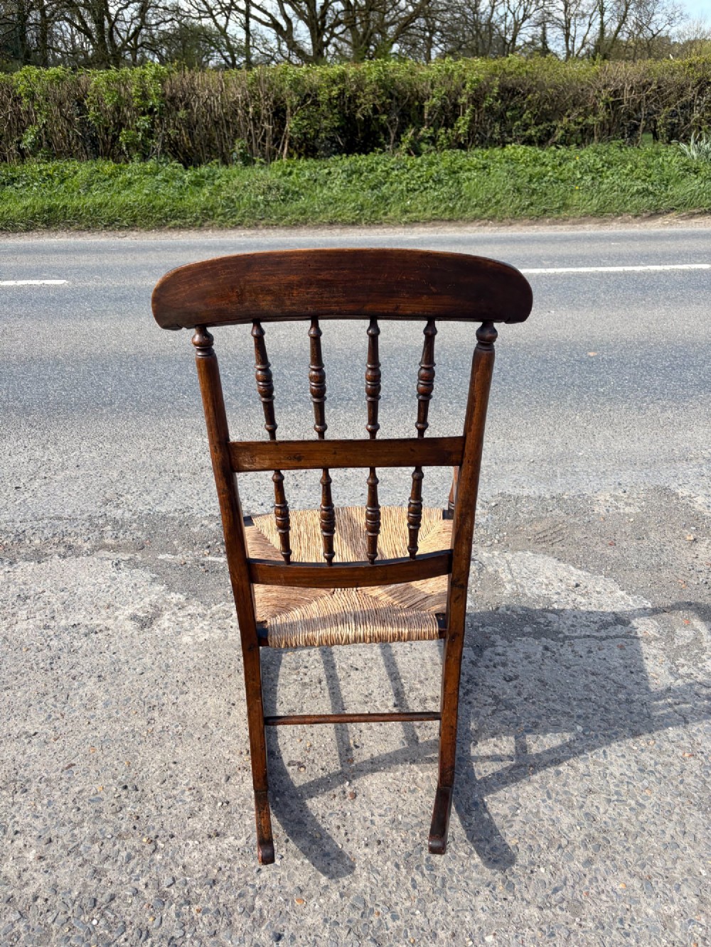19th Century Rush Seated Rocker View V