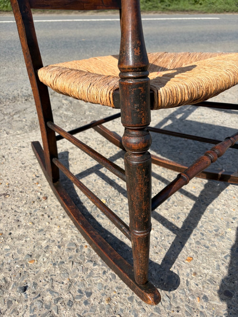 19th Century Rush Seated Rocker View VII