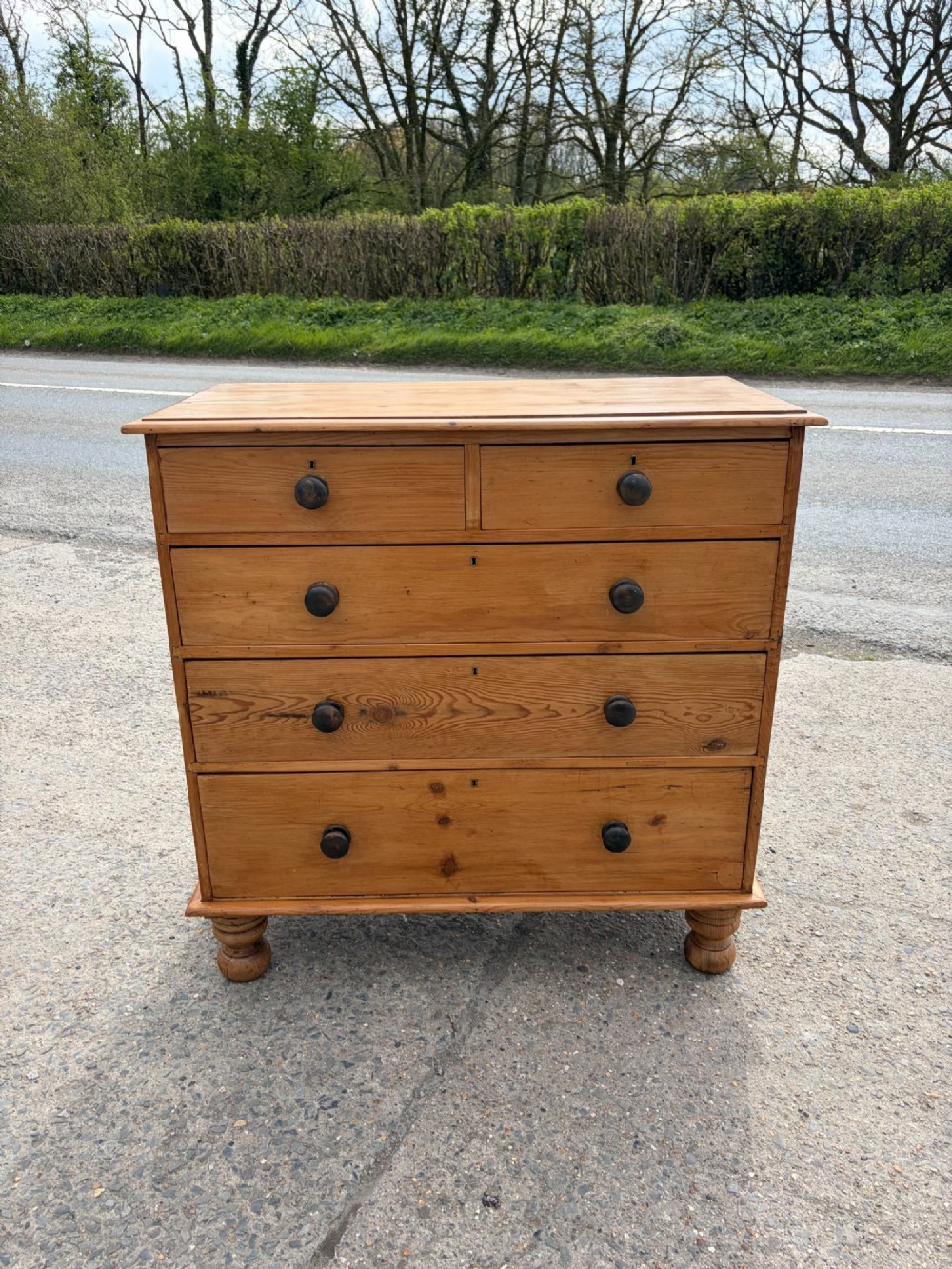 Victorian Pine 2 over 3 Chest of Drawers