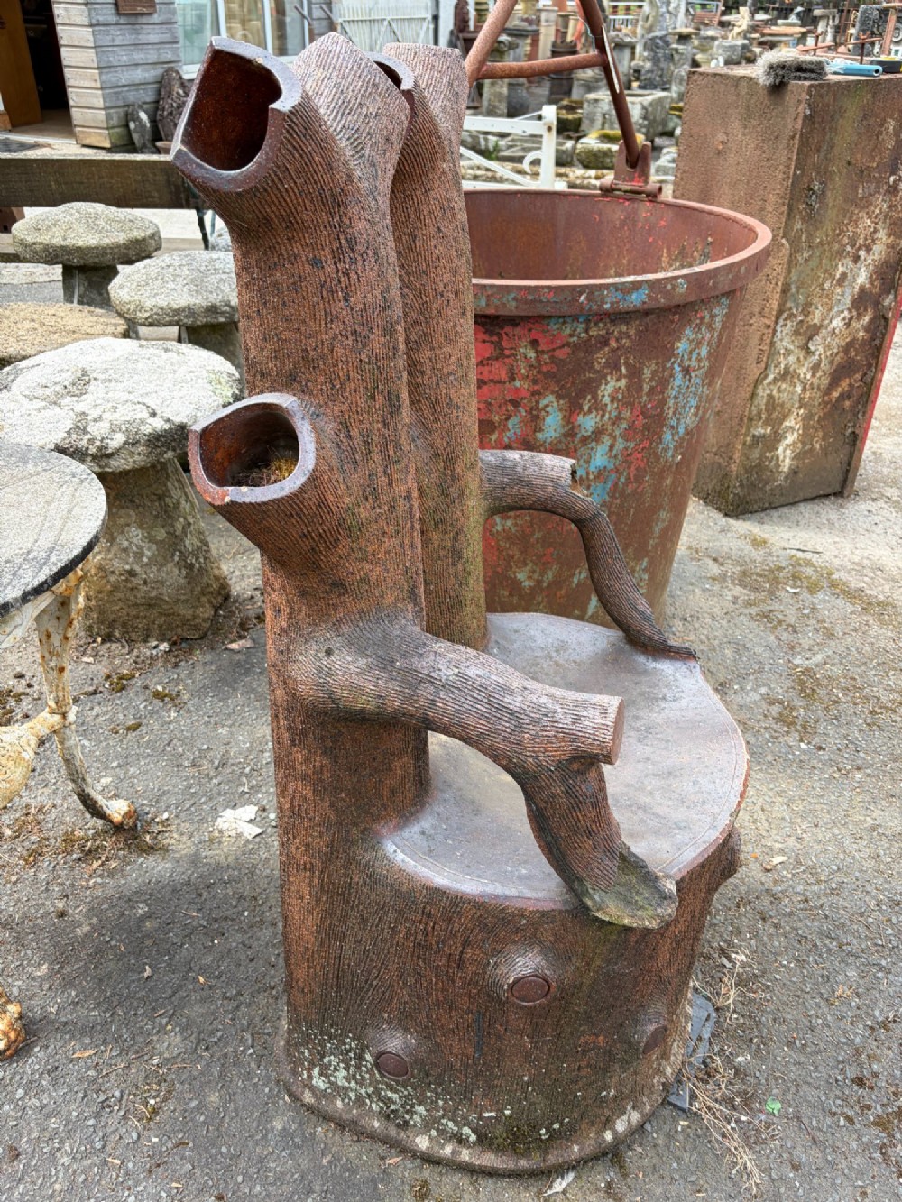 Victorian Faux Bois Garden Seat View II