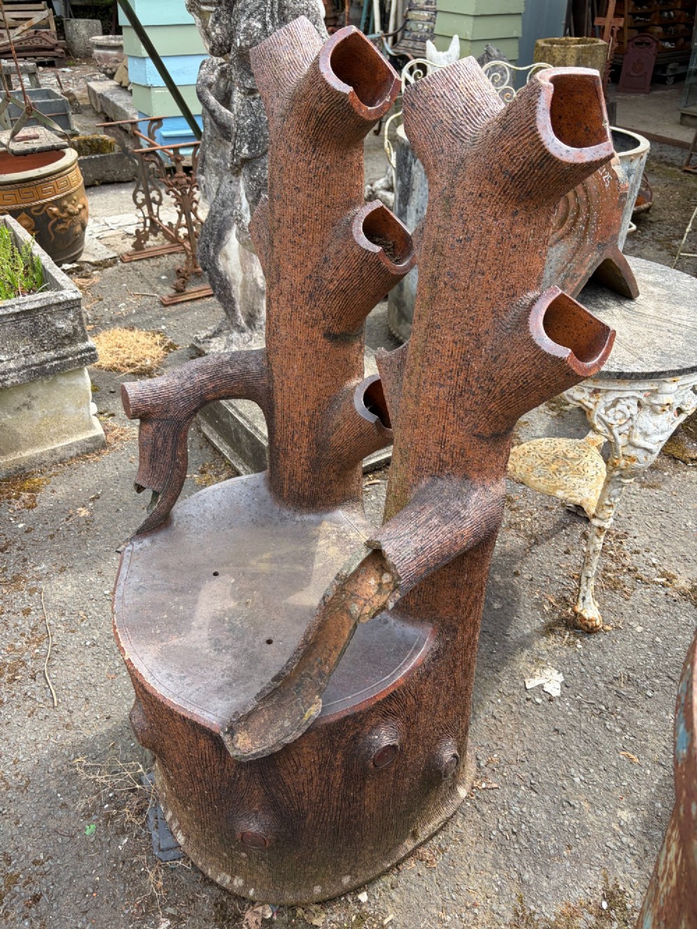 Victorian Faux Bois Garden Seat View III