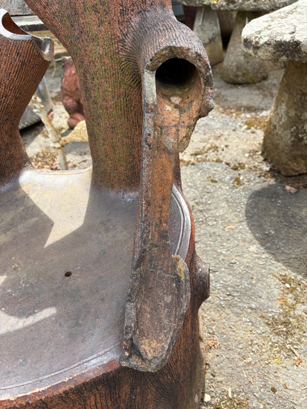 Victorian Faux Bois Garden Seat View V