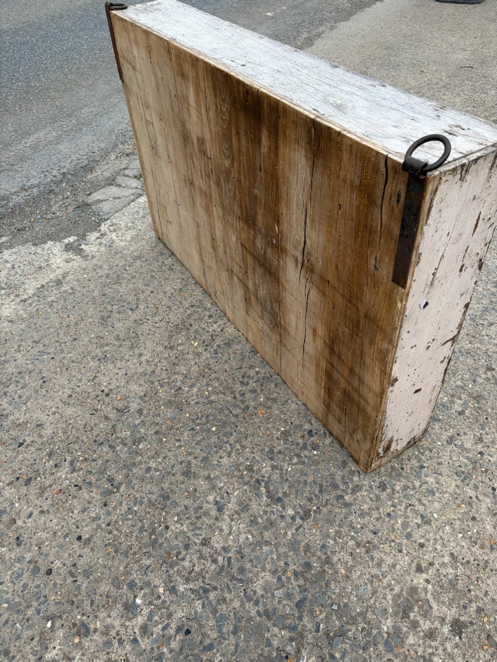 An early twentieth-century painted pine pigeon hole storage unit with a rectangular grid layout and red painted slot labels. View IV