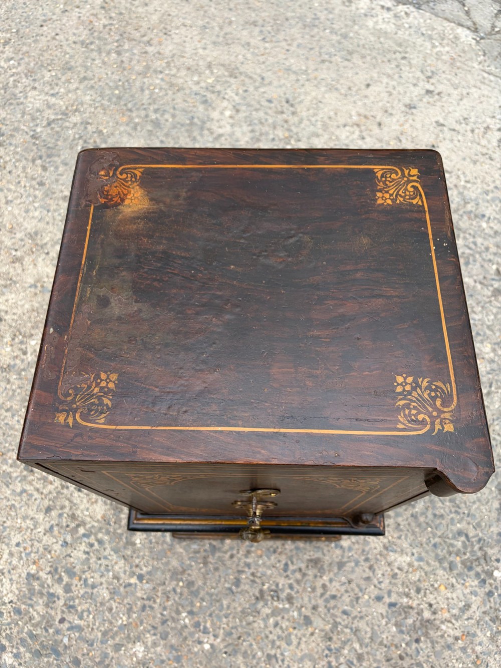 A Victorian Painted Safe by Hobbs and Co. on Original Base with Painted Interior View IV