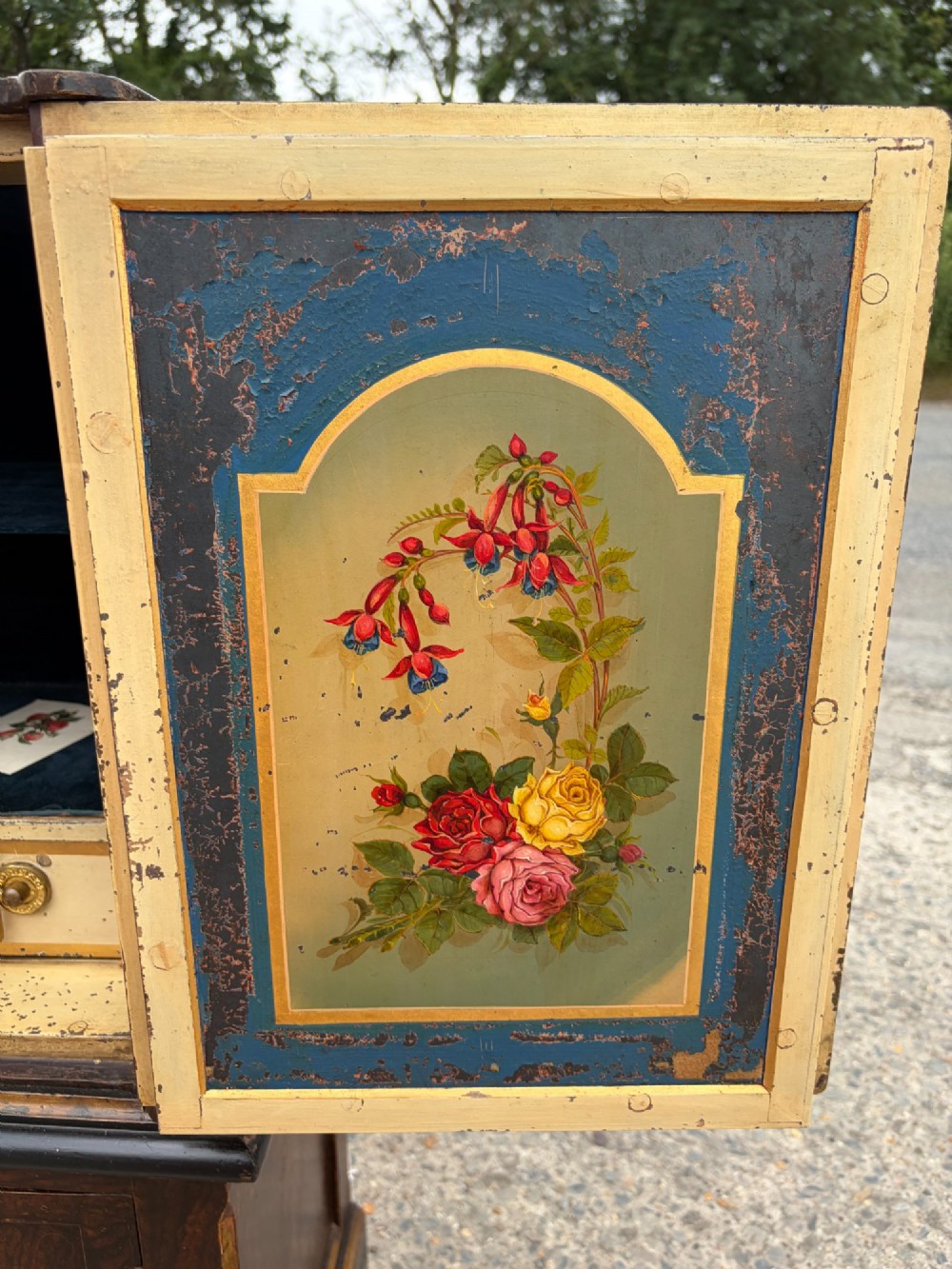 A Victorian Painted Safe by Hobbs and Co. on Original Base with Painted Interior View XI