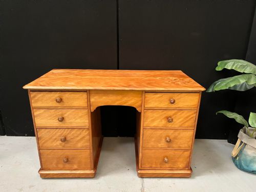Victorian Satin Birch Writing Desk.